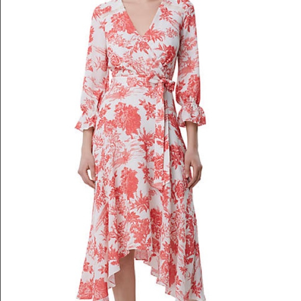 Tahari Coral Wrap Dress 🪸